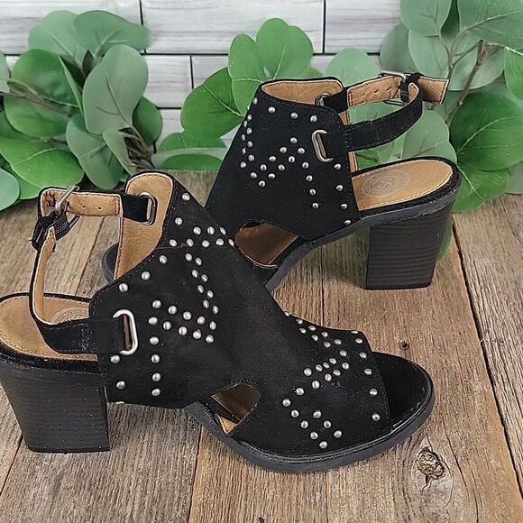 So catfish black block heel buckle sandals Size 6 - Picture 3 of 10